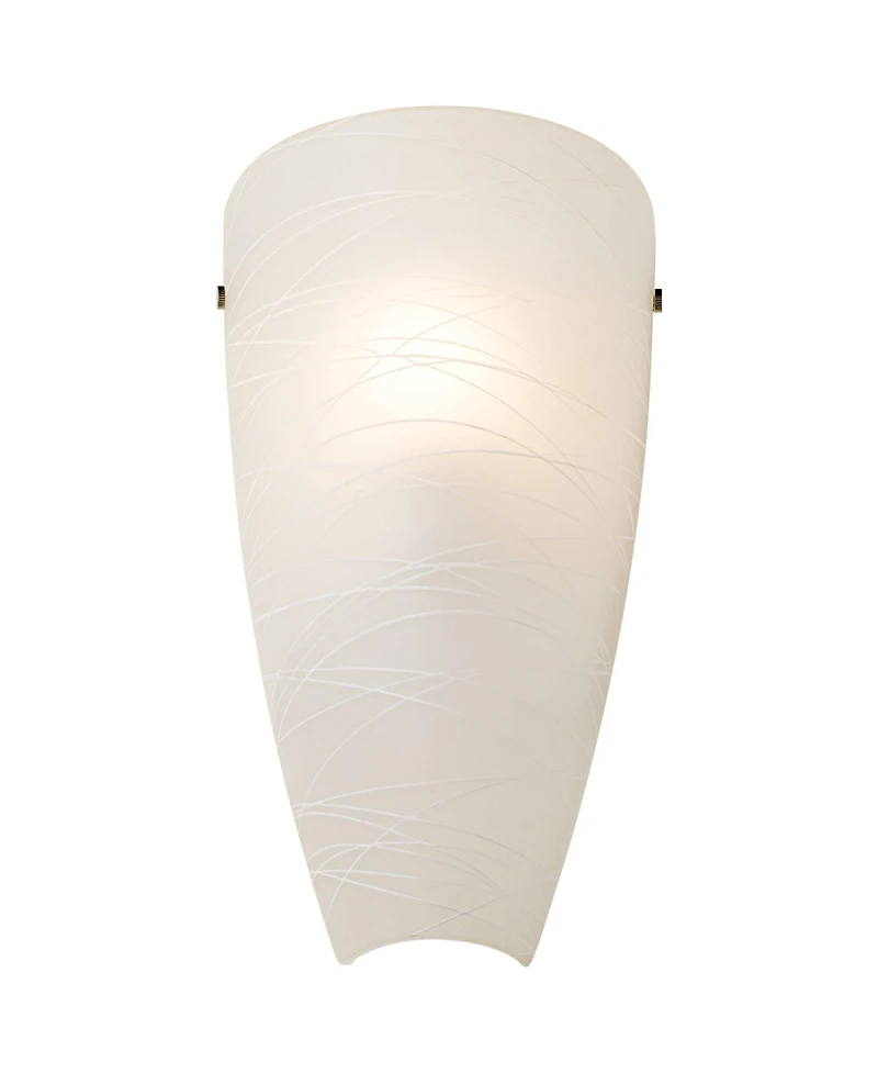 Possini Euro Design Modern Wall Light Sconces Set of 2 Striped Glass Pocket Hardwired 13 1/4" High Fixture Bedroom Bathroom