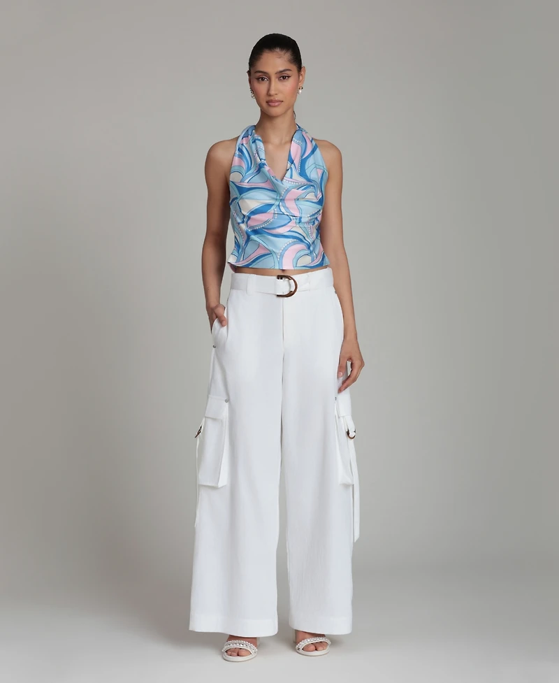 Avec Les Filles Women's Mid-Rise Wide-Leg Pants