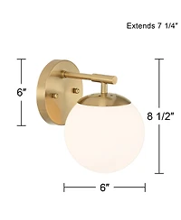 Possini Euro Design Meridian Modern Wall Light Sconces Set of 2 Hardwire 6" Fixture Frosted Glass for Bedroom Bathroom