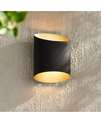 Possini Euro Design Everard 10" High Modern Outdoor Wall Light Fixture Mount Porch House Led Bulb Weatherproof Matte