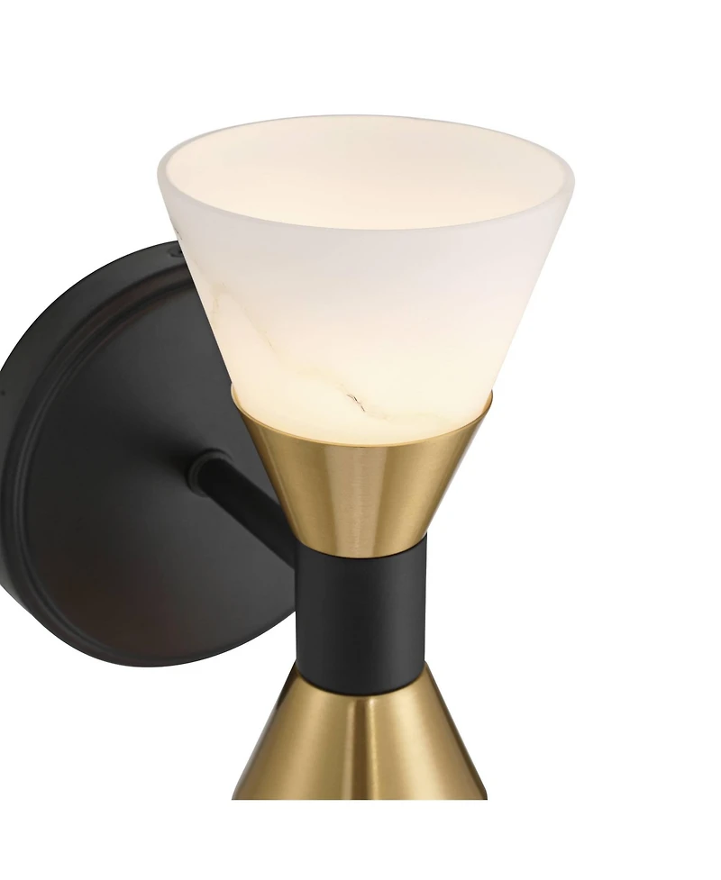 Possini Euro Design Possini Euro Domino 9 1/2"H and Brass 2-Light Wall Sconce