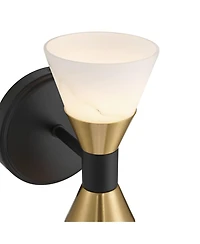 Possini Euro Design Possini Euro Domino 9 1/2"H and Brass 2-Light Wall Sconce