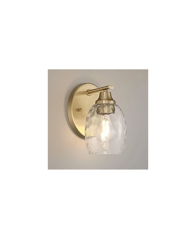 Possini Euro Design Possini Euro Stellan 8 1/2" High Satin Brass Water Glass Wall Sconce