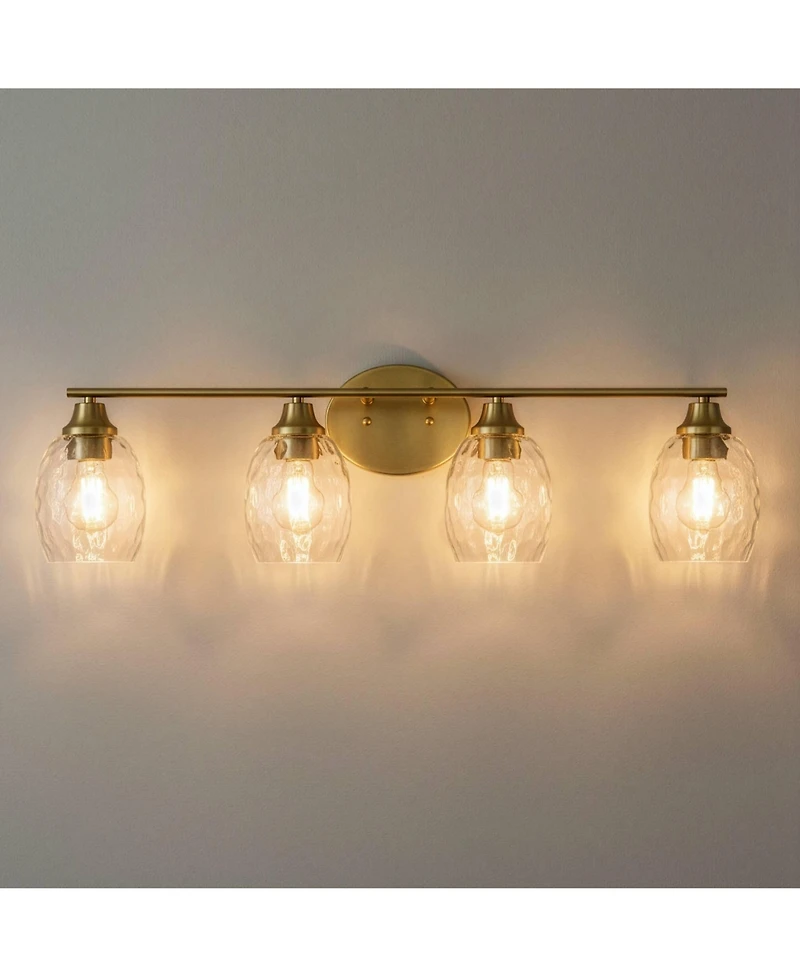 Possini Euro Design Possini Euro Stellan 30 1/2"W Satin Brass 4-Light Bath Vanity Light