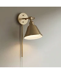 Possini Euro Design Possini Euro Georgianna 19 3/4" High Satin Brass Plug-In Wall Lamp