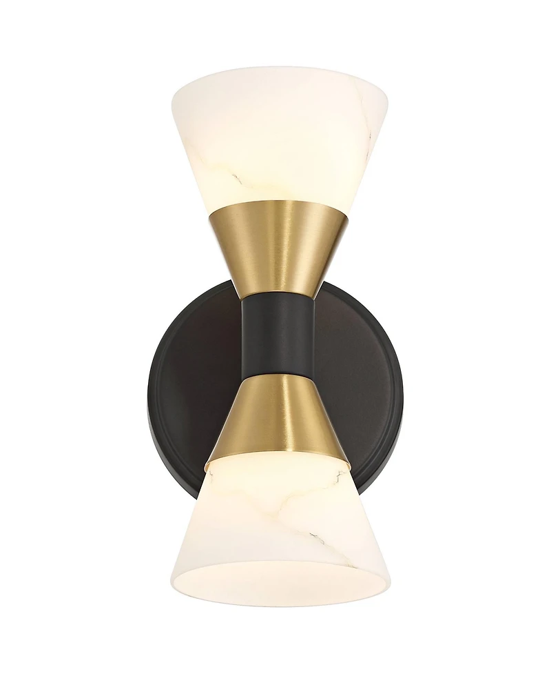 Possini Euro Design Possini Euro Domino 9 1/2"H Brass 2-Light Wall Sconce Set of 2