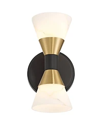Possini Euro Design Possini Euro Domino 9 1/2"H Brass 2-Light Wall Sconce Set of 2