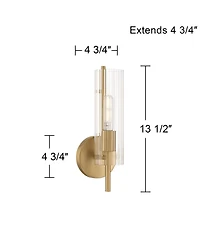 Possini Euro Design Possini Euro Taurus 13 1/2"H Brushed Champagne Wall Sconce Set of 2