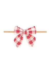 Sweet Wink Baby Girls Red Gingham Bow Baby Headband