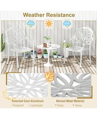 Gouun Cast Aluminum Outdoor Dining Chairs Set of 2