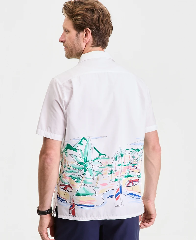 Club Room Men's Camp Collar Scenic Print Short-Sleeve Shirt, Macy's Exclusive