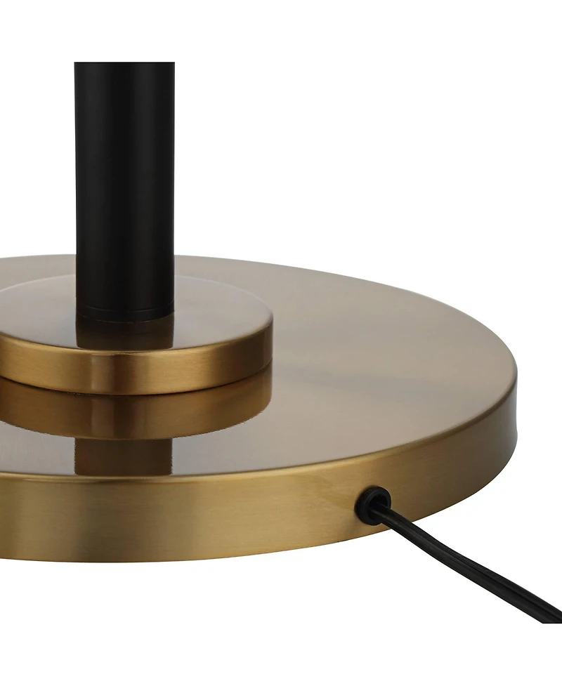 Possini Euro Design Meridian Modern 72" Tall Floor Lamp Black Metal Light Blaster Led Black Drum Shade for Living Room Bedroom Office House