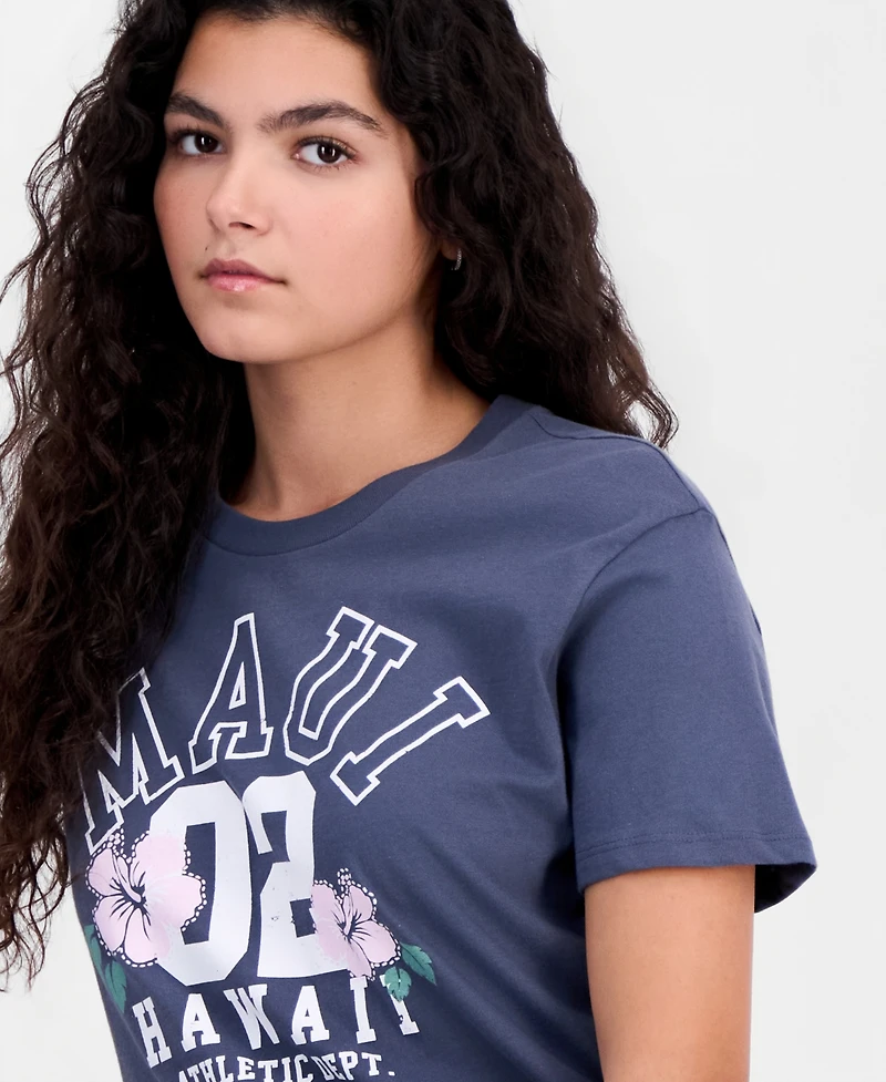 Pretty Rebel Juniors' Maui Graphic Cotton T-Shirt