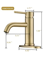 Busdays Brushed Stainless Steel Bathroom Faucet Universal 1 or 3 Hole Ada Compliant 6.57 Inch High Waterfall Spout