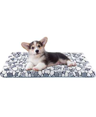 Aronkl Reversible Dog Crate Pad Bed Mat Cool Warm Sleeping For Dogs Cats Machine Washable Multi Use Pet Beds