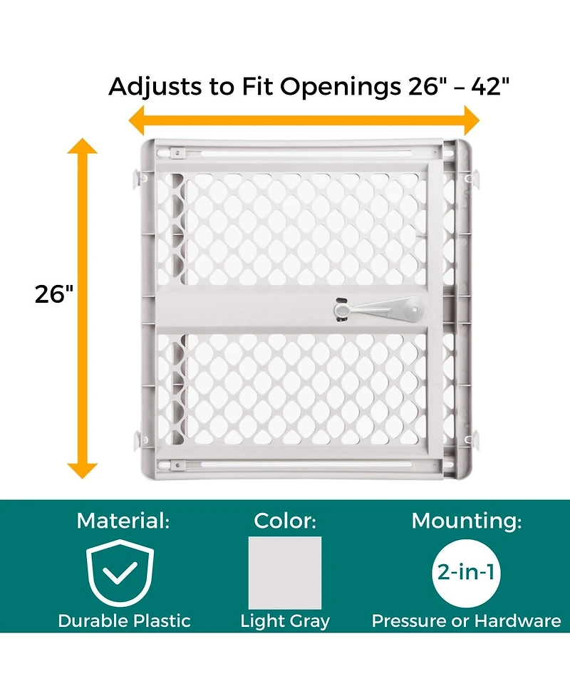 Aronkl Universal Pet Gate 26-42 Wide Tall Plastic Swing Pressure Hardware Mount