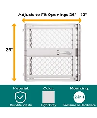 Aronkl Universal Pet Gate 26-42 Wide Tall Plastic Swing Pressure Hardware Mount