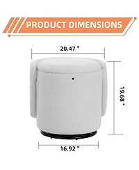 Rainsken 360 Swivel Vanity Chair, Soft Padded Makeup Stool, Multifunctional Dressing Chair with Storage, Free Cat Bed Stool Included