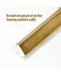 LuxenHome 2-Pc Textured Round White Metal Cachepot Planters with Gold Stands