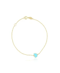 The Lovery Mini Turquoise Single Heart Bracelet 14K Gold