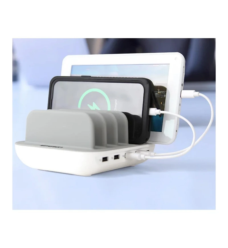 Emerson 5 Port Multi Device Usb Charging Station Hub with Charging Cables