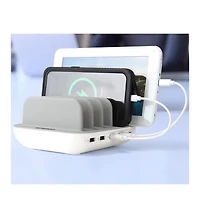 Emerson 5 Port Multi Device Usb Charging Station Hub with Charging Cables