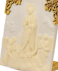 Symbols of Faith 14K Gold Dipped Beige White Mother Mary Plaque