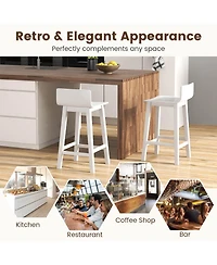 Gymax 4PCS kitchen bar stools counter height bar stools mid century bar chairs