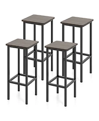 Gymax 4Pieces 26'' Bar Stool Set With Metal Frame Footrest Backless Counter Height Stool