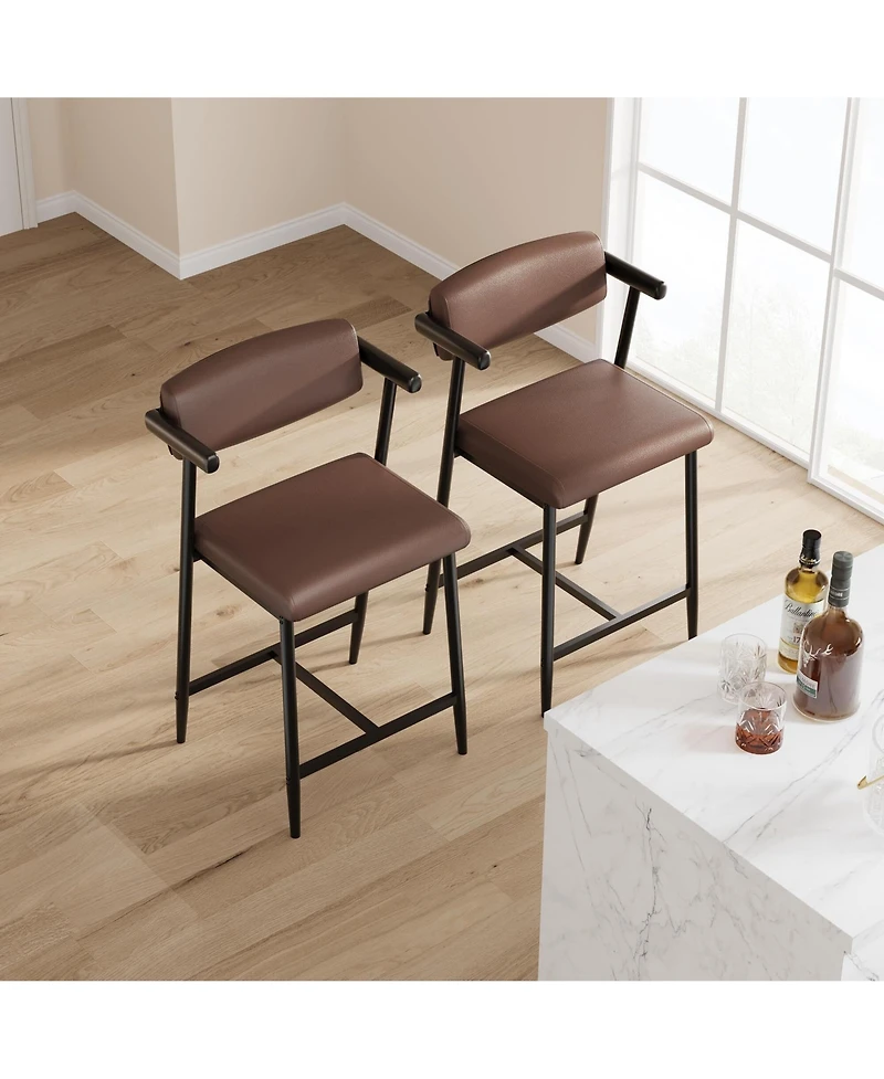 gaomon 26" Counter Height Bar Stools Set of 2 with Armrests