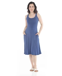 White Mark Women's Twist Front Built Skirt Maxi Dress