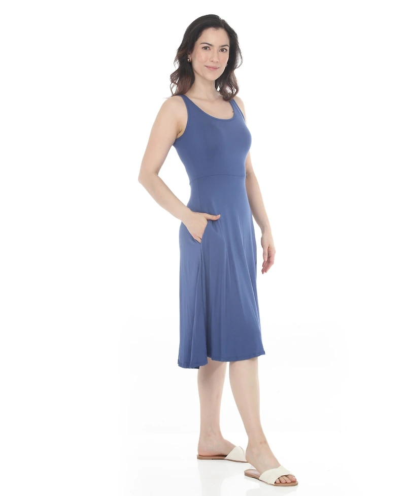 White Mark Women's Twist Front Built Skirt Maxi Dress