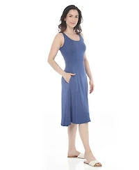White Mark Women's Twist Front Built Skirt Maxi Dress