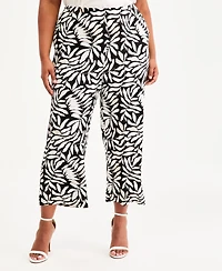 Anne Klein Essentials Plus Pull-On Knit Wide-Leg Pants