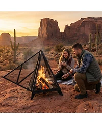 Majestic Pyramid Steel Mesh Fire Pit - Black