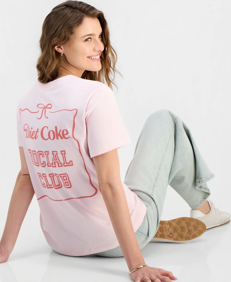Grayson Threads, The Label Juniors' Diet Coke Bow Graphic-Print Tee