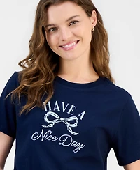 Grayson Threads, The Label Juniors' Bow Graphic-Print Tee