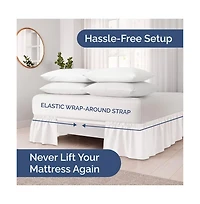 Ruffled Elastic Wrap Around Bedskirt 15 Inch Drop