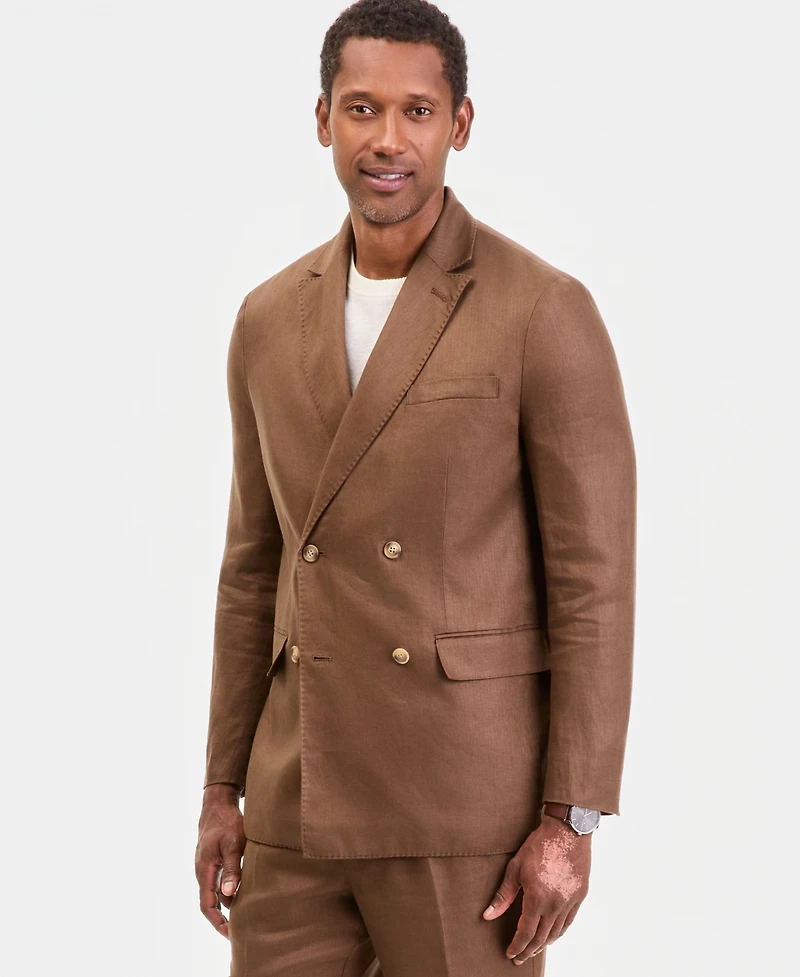 Club Room Men's Double-Breasted Herringbone Linen Blazer, Macy's Exclusive