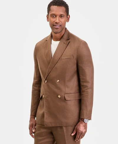 Club Room Men's Double-Breasted Herringbone Linen Blazer, Macy's Exclusive