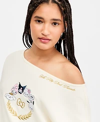 Love Tribe Juniors' Hello Kitty & Friends Off-The-Shoulder Fleece Sweatshirt