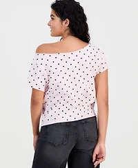Love Tribe Juniors' Hello Kitty Off-The-Shoulder Tee