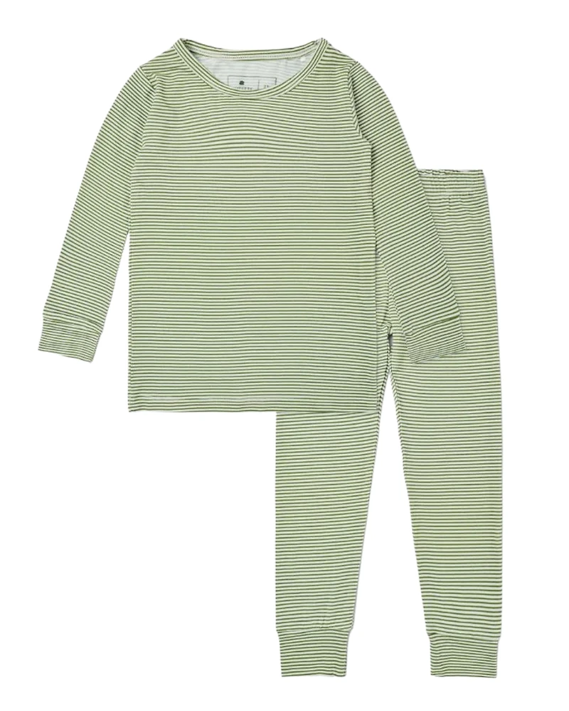 Motette Toddler Boys Evergreen Stripe Pajama Set