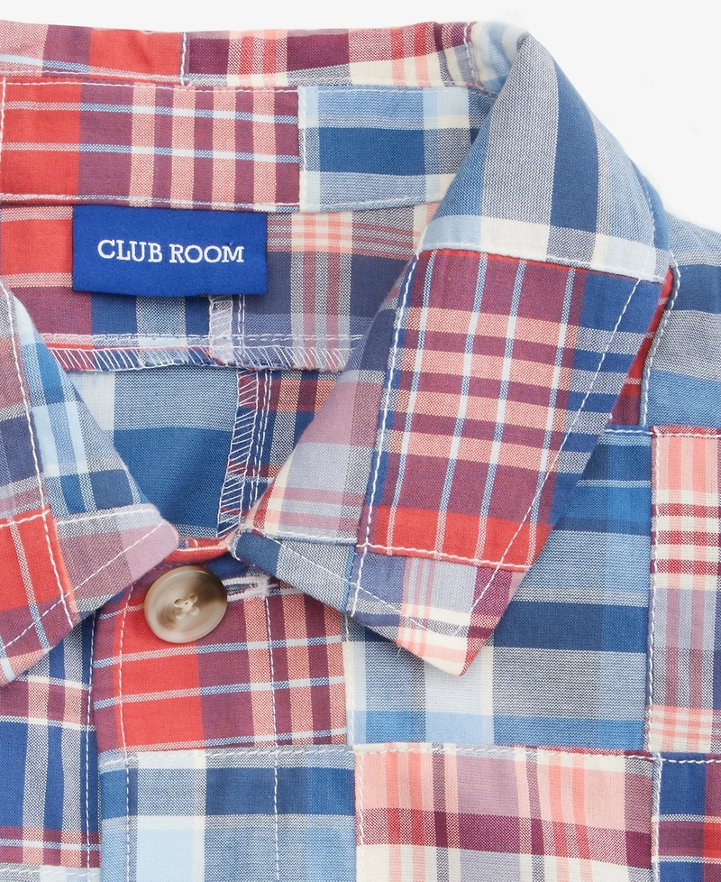Club Room Men's Madras Shirt Jacket, Macy's Exclusive - Piece Block Plaid Yd