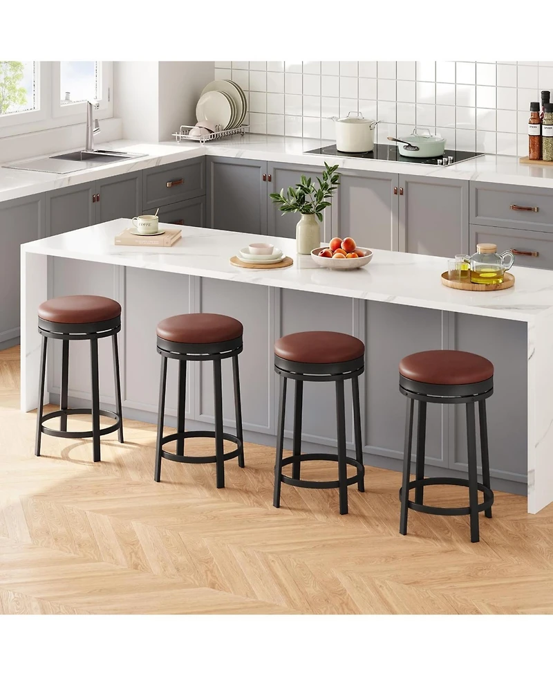 gaomon Dining Chair Swivel Bar Stools Set of 4 244 Counter Height Bar Stools for Kitchen Dining Room
