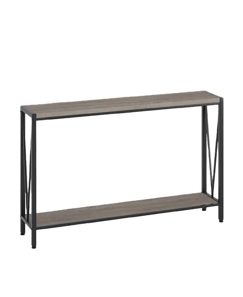 gaomon Industrial Style 2-Shelf Console Table