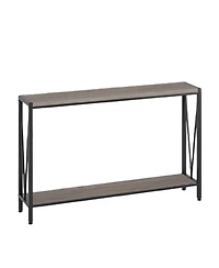 gaomon Industrial Style 2-Shelf Console Table