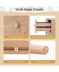 Gouun Wide 4-Drawer Wooden Dresser for Bedroom