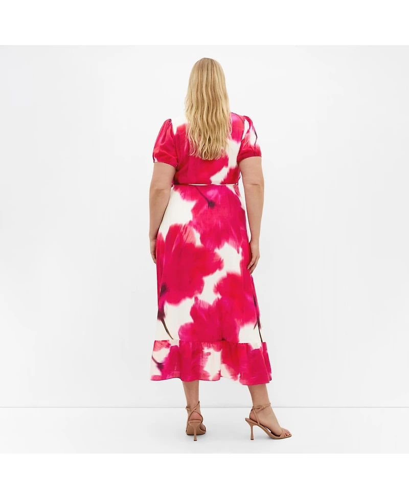 City Chic Women's Bea Floral Wrap Midi Dress