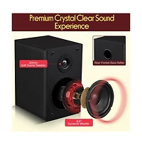 Pyle 2-Way Home Audio Speakers with Silk Dome Tweeter and Wall Mount Bracket (PHQBS62BK)